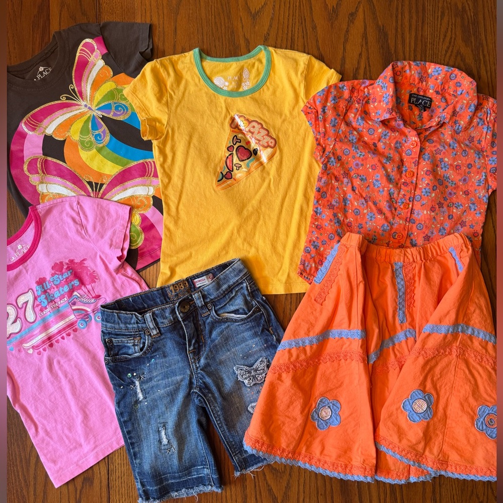 Girls Bundle of 6 pieces Size 5/6 The Children's Place EUC Bright Colors